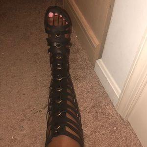 Black Gladiator Flat Sandal